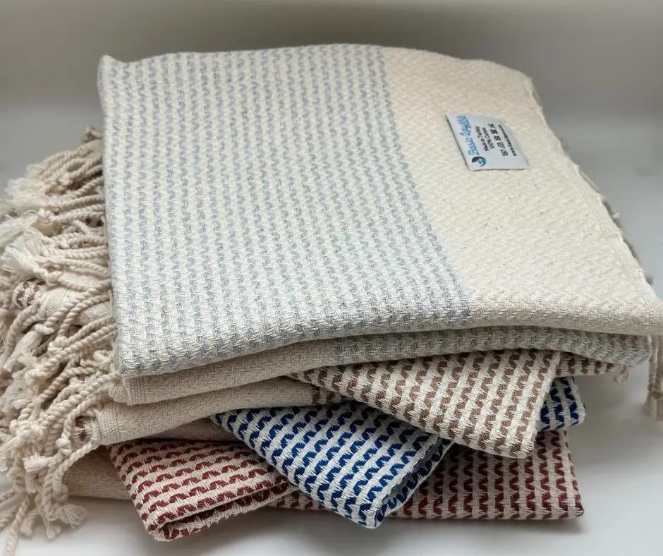 Dotty Hand Towel 100 Percent Natural Turkish Cotton 17 Inch W x 39 Inch L Eco Friendly Quick Drying Soft and Absorbent - Love Salve